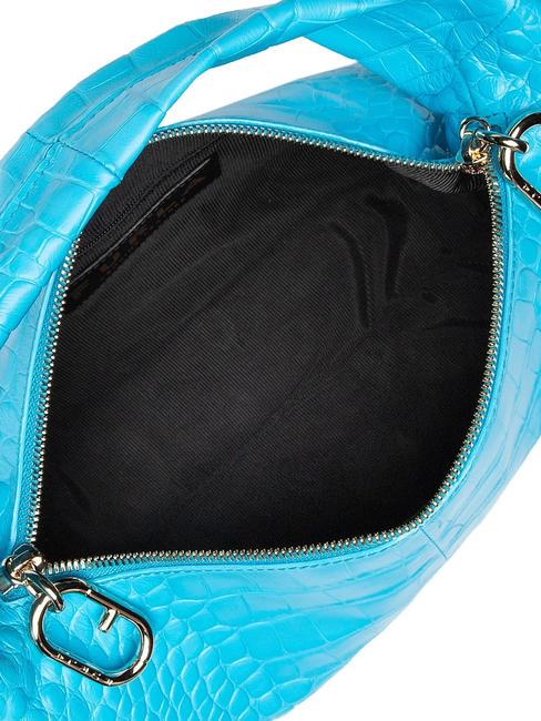 GINGER Kleine Handtasche aus Kokosleder cyan - Damentaschen