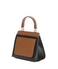 FURLA 1927 Mini-Handtasche aus Leder grau + schwarz + cognac h - Damentaschen - 2