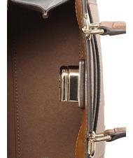 FURLA 1927 Mini-Handtasche aus Leder grau + schwarz + cognac h - Damentaschen - 3