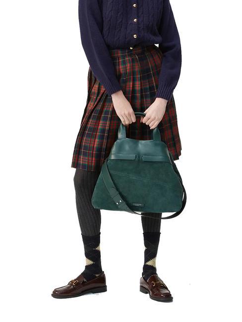 DUNA Lederhandtasche mit Schultergurt dunkelgr&uuml;n - Damentaschen