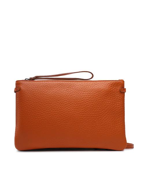 HERMY Clutch aus geh&auml;mmertem Leder Saft-Natur - Damentaschen