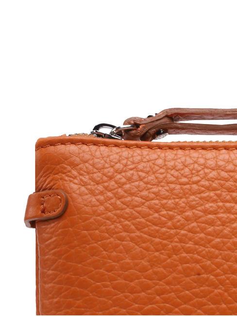 HERMY Clutch aus geh&auml;mmertem Leder Saft-Natur - Damentaschen