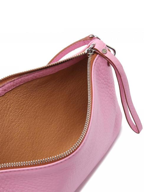 HERMY Clutch aus geh&auml;mmertem Leder Rosa-Natur - Damentaschen