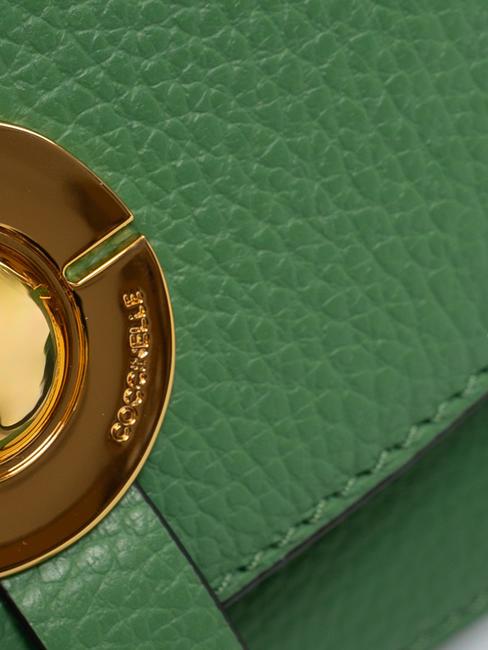 MARGHERITA Satteltasche aus geh&auml;mmertem Leder Pfefferminze - Damentaschen