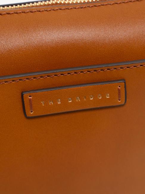 CECILIA Umh&auml;ngetasche aus Leder Cognac / Gold - Damentaschen