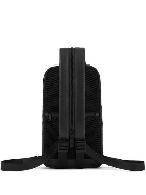 FINN  Rucksack / Umh&auml;ngetasche aus Leder Schwarz - PC-Rucks&auml;cke