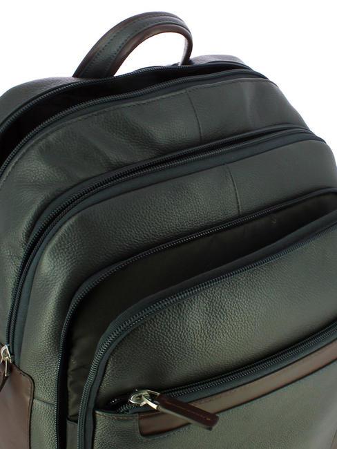 X1 15,6-Zoll-Laptop-Rucksack aus Leder blau / braun - PC-Rucks&auml;cke