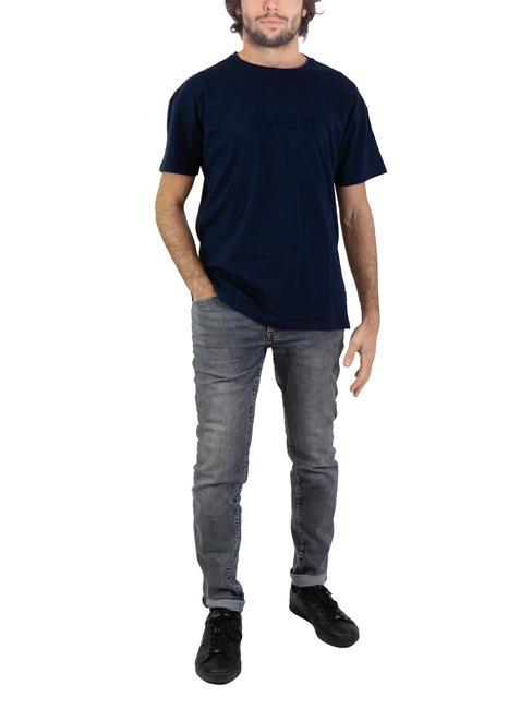 BASIC FLOCK Baumwoll-T-Shirt mit Logo Marine - Herren-T-Shirts