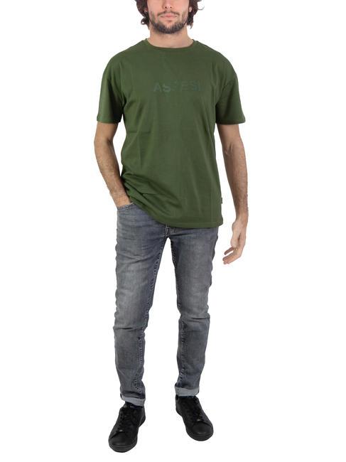 BASIC FLOCK Baumwoll-T-Shirt mit Logo Milit&auml;r - Herren-T-Shirts