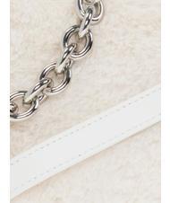 FURLA MOON Umh&auml;ngetasche mit Schultergurt wei&szlig;e Baumwolle - Damentaschen - 3