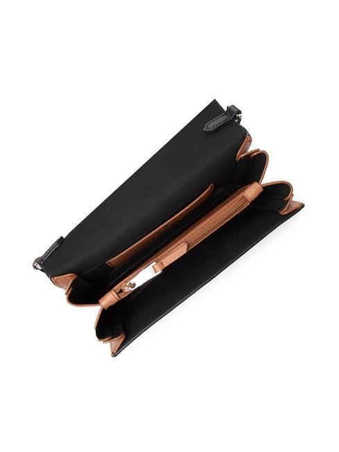 SPLENDIDA Mini-Tasche aus Leder mit Schulterriemen schwarz + cognac h - Damentaschen