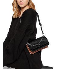 FURLA SPLENDIDA Mini-Tasche aus Leder mit Schulterriemen schwarz + cognac h - Damentaschen - 7