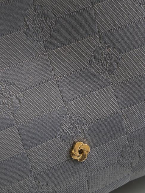 EVERY-TIME Kleine Umh&auml;ngetasche mit 2 F&auml;chern silbergrauer Jacquard - Damentaschen