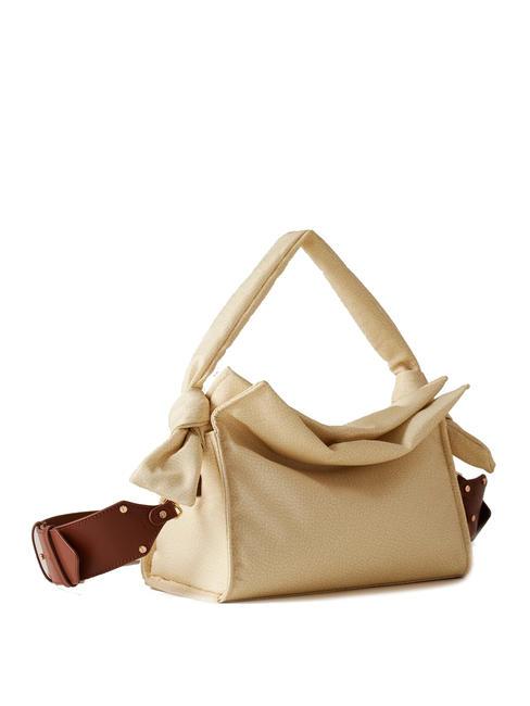 LOVER NYLON Kleine Hobo-Tasche mit Schultergurt Kamille/Leder - Damentaschen