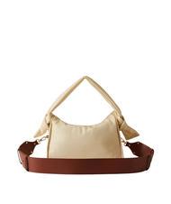 BORBONESE LOVER NYLON Kleine Hobo-Tasche mit Schultergurt Kamille/Leder - Damentaschen - 4