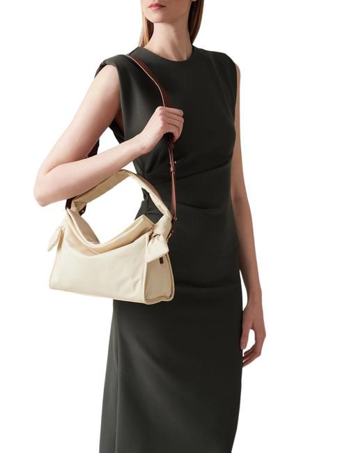 LOVER NYLON Kleine Hobo-Tasche mit Schultergurt Kamille/Leder - Damentaschen