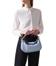 BORBONESE HORSEBACK NYLON Handtasche mit Schultergurt Topas/Hellgrau - Damentaschen - 6