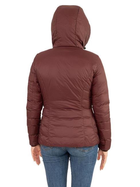 SCIRE NY DOUBLE Doppelseitige Daunenjacke mit Kapuze Cordovan-Leder - Tabasco - Daunenjacken f&uuml;r Damen