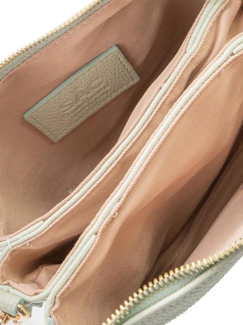 SIMONA Umh&auml;ngetasche aus Tris-Dollar-Leder arktisches Blaugr&uuml;n - Damentaschen