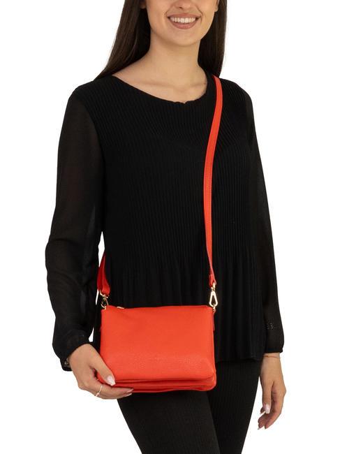 SIMONA Umh&auml;ngetasche aus Tris-Dollar-Leder Koralle - Damentaschen