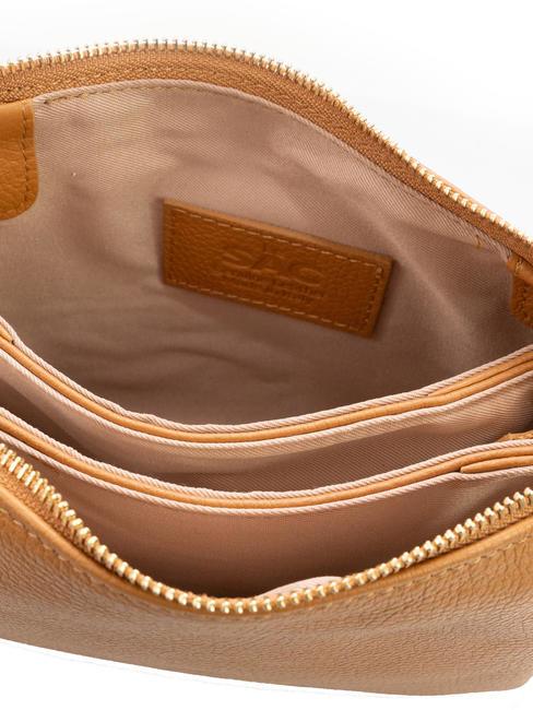 SIMONA Umh&auml;ngetasche aus Tris-Dollar-Leder dunkles Leder - Damentaschen