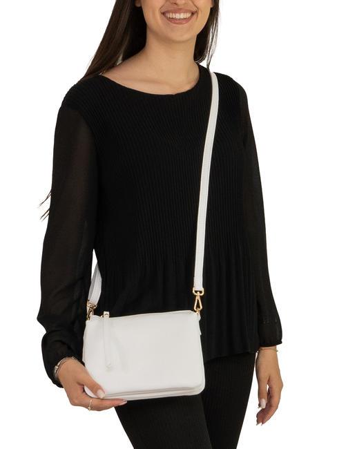 SIMONA Umh&auml;ngetasche aus Tris-Dollar-Leder optisches Wei&szlig; - Damentaschen