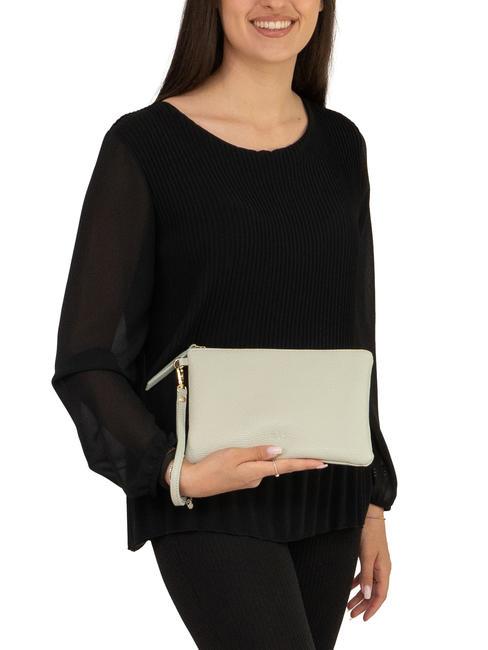 ROBERTA Dollar-Clutch aus Leder arktisches Blaugr&uuml;n - Damentaschen