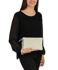 LESAC ROBERTA Dollar-Clutch aus Leder arktisches Blaugr&uuml;n - Damentaschen - 4