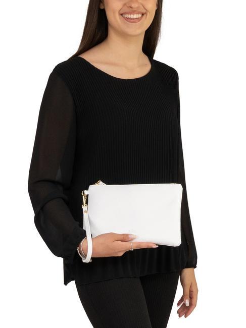 ROBERTA Dollar-Clutch aus Leder optisches Wei&szlig; - Damentaschen