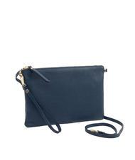 LESAC CLAUDIA Dollar-Clutch aus Leder mit Schultergurt Jeans - Damentaschen - 2