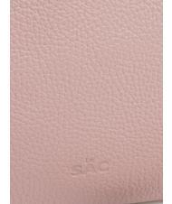 LESAC CLAUDIA Dollar-Clutch aus Leder mit Schultergurt tausendj&auml;hriges Rosa - Damentaschen - 6