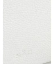 LESAC CLAUDIA Dollar-Clutch aus Leder mit Schultergurt optisches Wei&szlig; - Damentaschen - 6