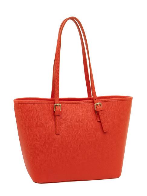 CHIARA Dollar-Shopper-Tasche aus Leder Koralle - Damentaschen