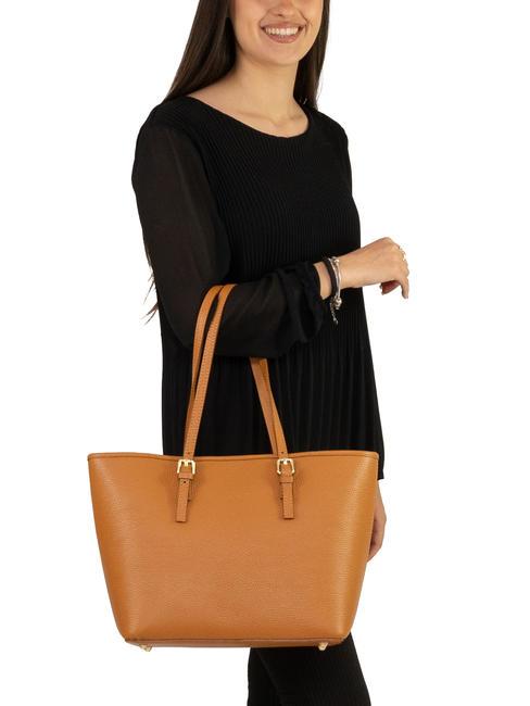 CHIARA Dollar-Shopper-Tasche aus Leder dunkles Leder - Damentaschen