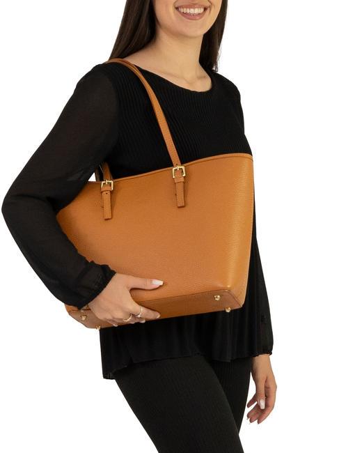 CHIARA Dollar-Shopper-Tasche aus Leder dunkles Leder - Damentaschen