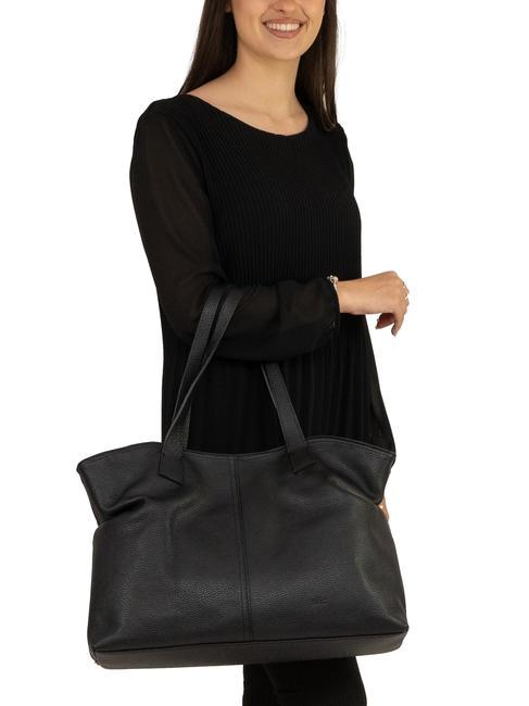MARTINA Dollar-Shopper-Tasche aus Leder Schwarz - Damentaschen