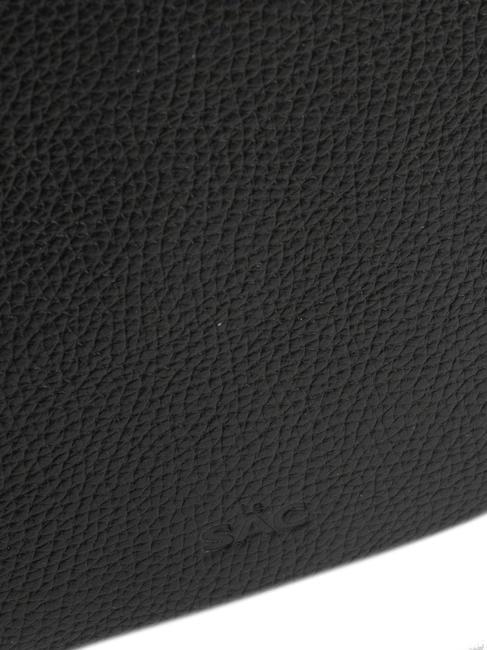 CLAUDIA Dollar-Clutch aus Leder mit Schultergurt Schwarz - Damentaschen