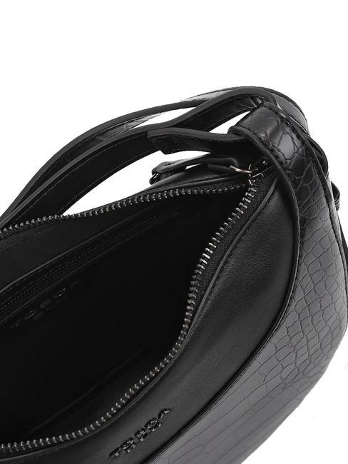 TIRAMISU Umh&auml;ngetasche mit Kroko-Print Schwarz - Damentaschen
