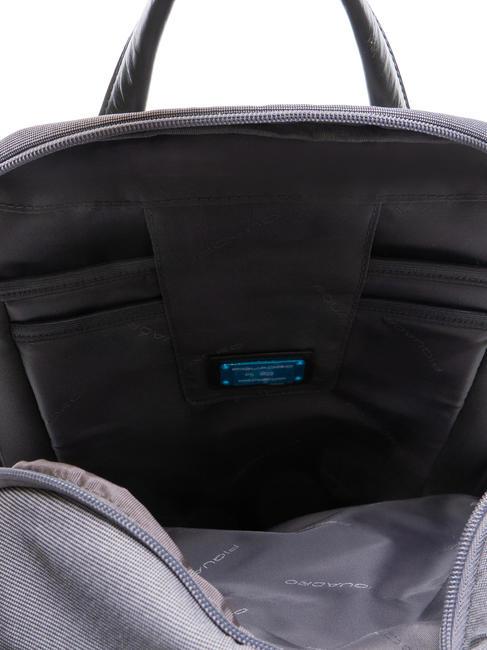 KLOUT Rucksack aus Leder und Stoff, 15,6-Zoll-PC-Halterung grau2 - PC-Rucks&auml;cke
