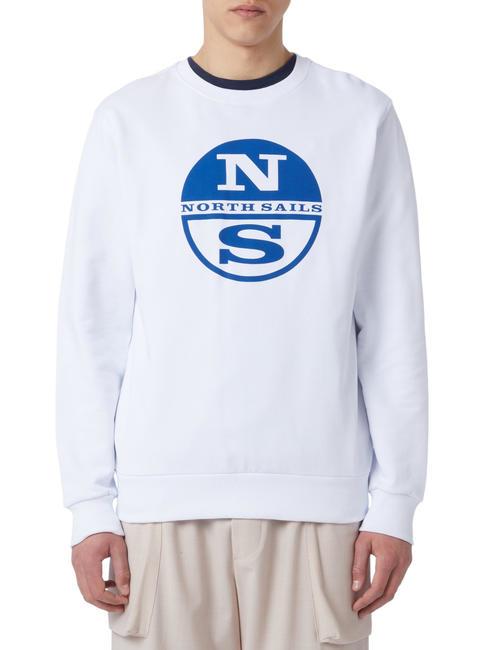 N|S LOGO Sweatshirt aus Baumwolle mit Rundhalsausschnitt Wei&szlig; - Sweatshirts Herren