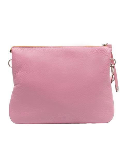 MIA Tasche aus geh&auml;mmertem Leder mit Schultergurt Rosa-Natur - Damentaschen