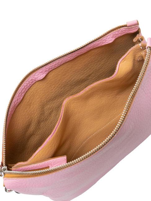 MIA Tasche aus geh&auml;mmertem Leder mit Schultergurt Rosa-Natur - Damentaschen