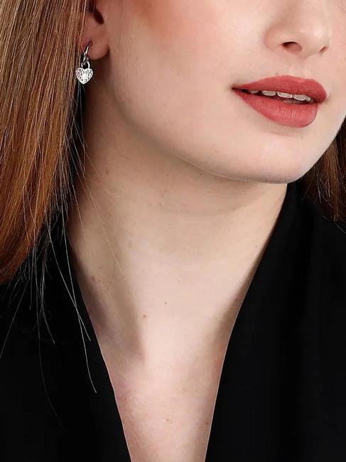 ABBRACCIO Herz-Charm-Ohrringe mit Zirkonen wei&szlig; - Ohrringe