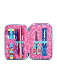 SJGANG PINKFUR GIRL Federm&auml;ppchen mit komplettem Schulset Strahlendes Blau - Etuis und Zubeh&ouml;r - 3