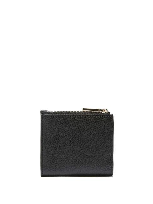 METALLIC SOFT Mini-Geldb&ouml;rse aus Leder Schwarz - Brieftaschen Damen
