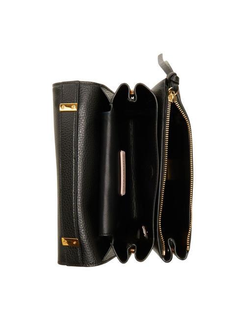 ARLETTIS Handtasche aus geh&auml;mmertem Leder Schwarz - Damentaschen