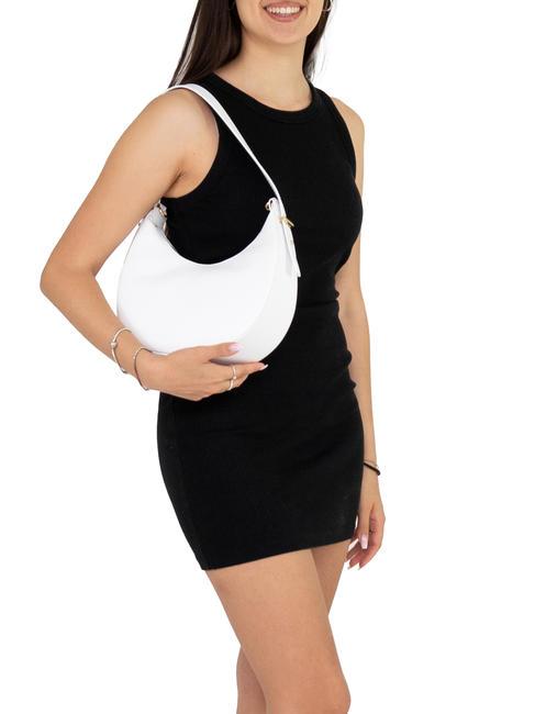 TULIPANO Umh&auml;ngetasche mit Schultergurt aus Leder optisches Wei&szlig; - Damentaschen