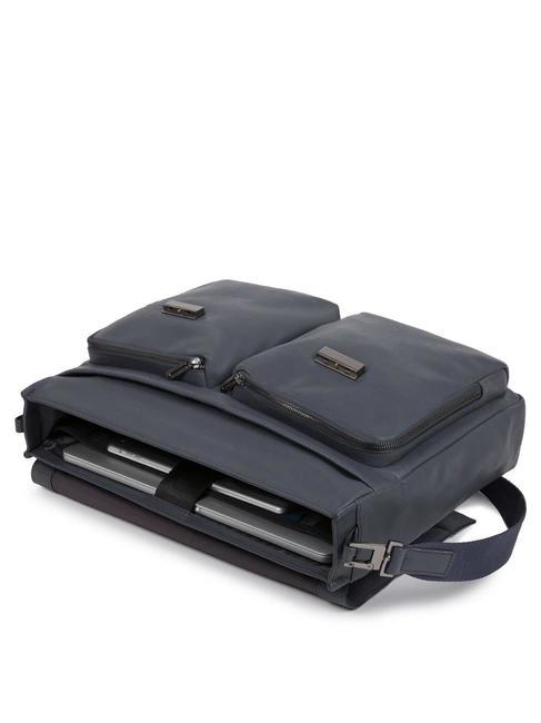 CAMPIONARIO -  NABUCCO Aktentasche aus Leder, 15,6-Zoll-PC-Halter Blau - Arbeitstaschen