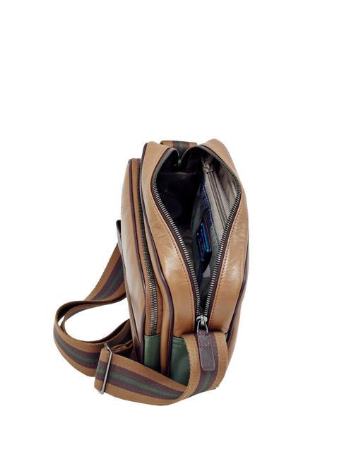 CAMPIONARIO -  FEBO Ledertasche BEIGE / GR&Uuml;N - Umh&auml;ngetaschen Herren