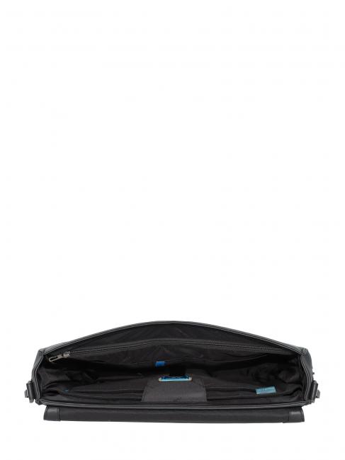 CAMPIONARIO - AKRON  Erweiterbare Aktentasche aus Leder, 15,6-Zoll-PC-Halterung Schwarz - Arbeitstaschen